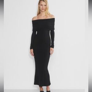 Aritzia Black Off-Shoulder Maxi Dress